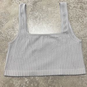 grey ribbed tank top